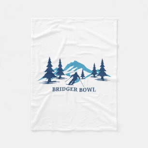 Bridger Bowl Montana Ski Resort Skiing Skier _1  Fleece Blanket