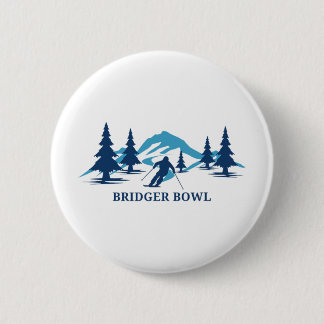 Bridger Bowl Montana Ski Resort Skiing Skier Button