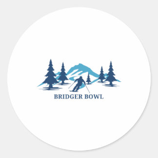 Bridger Bowl Montana Ski Resort Skiing Skier Classic Round Sticker