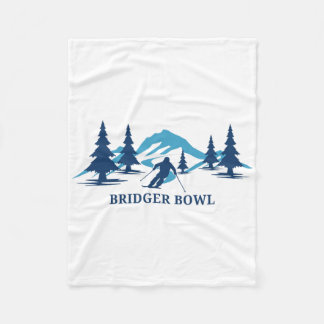 Bridger Bowl Montana Ski Resort Skiing Skier Fleece Blanket