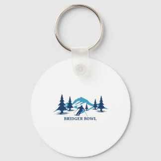 Bridger Bowl Montana Ski Resort Skiing Skier Keychain