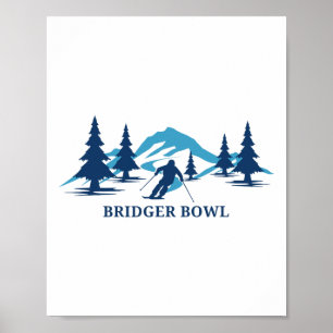 Bridger Bowl Montana Ski Resort Skiing Skier  Poster