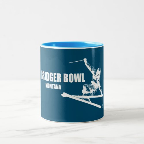 Bridger Bowl Montana Skier Two_Tone Coffee Mug