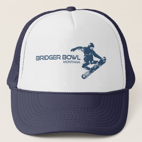 Bridger Bowl Montana Snowboarder Trucker Hat