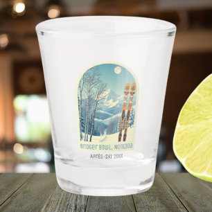 Bridger Bowl Montana vacation après ski shot glass