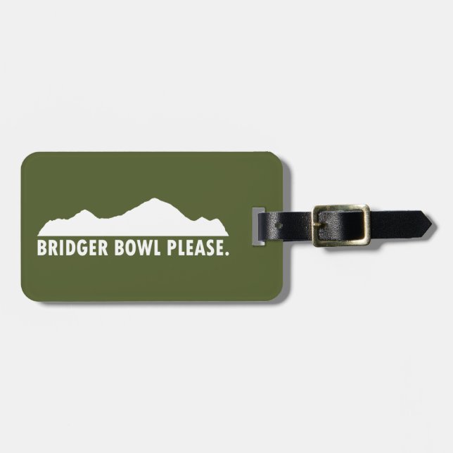 Bridger Bowl Please Luggage Tag (Front Horizontal)