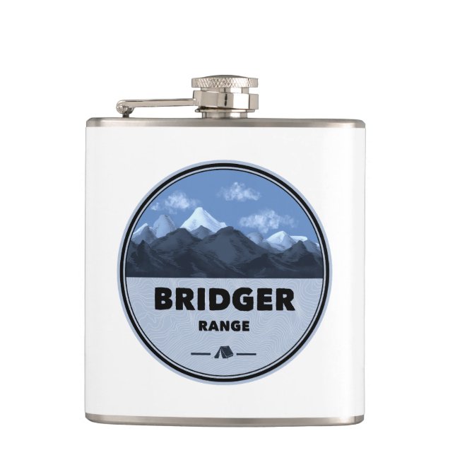 Bridger Range Montana Camping Flask (Front)