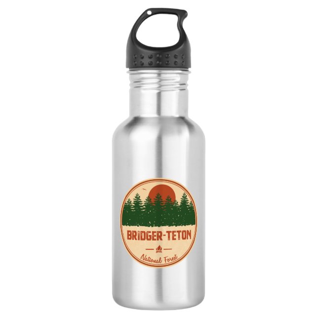 Bridger-Teton National Forest Stainless Steel Water Bottle (Front)