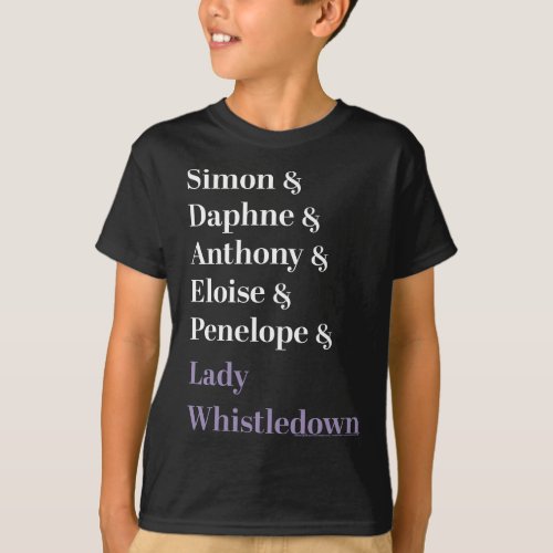 Bridgerton Character Name Stack T_Shirt