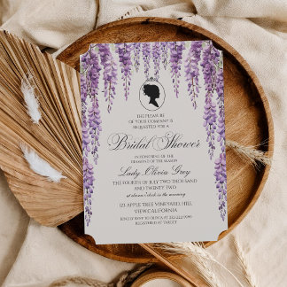  Bridgerton Glicinias Floral Bridal Shower Invitation