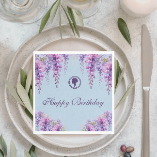 Bridgerton Inspired Floral Birthday Napkins