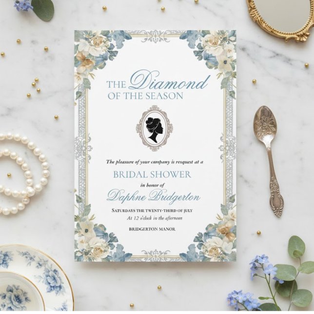 Bridgerton The diamond of the season bridal shower Invitation (Creator Uploaded)