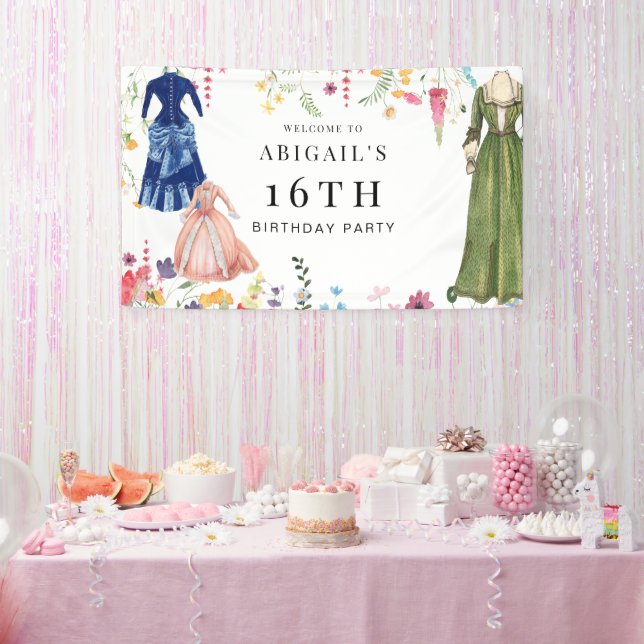 Bridgerton Themed Dress-Up Birthday Party Welcome Banner (Party)
