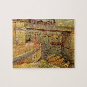 Bridges Across Seine, Asnieres by Vincent van Gogh Jigsaw Puzzle