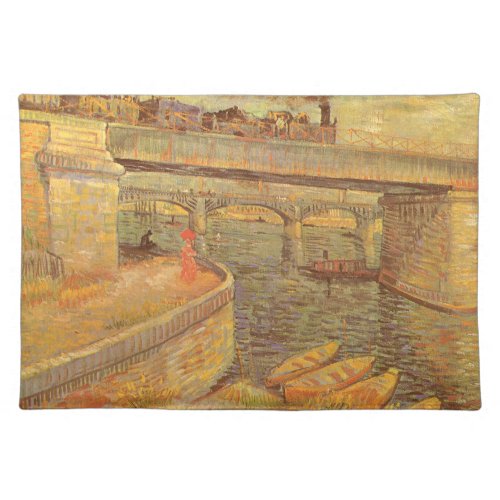 Bridges Across the Seine by Vincent van Gogh Cloth Placemat