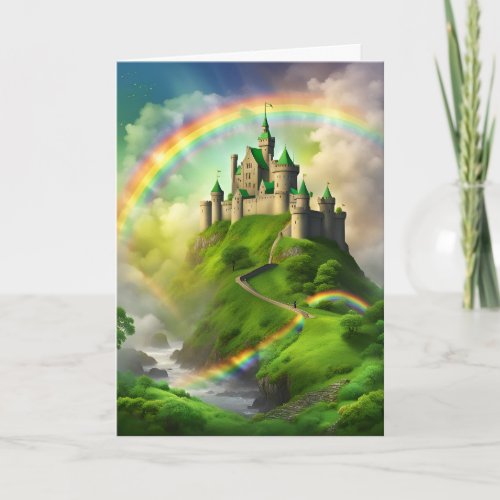Bridges Made of Rainbows to the Castle Holiday Card