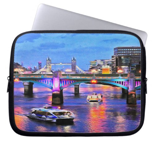 Bridges on the Thames London Laptop Sleeve