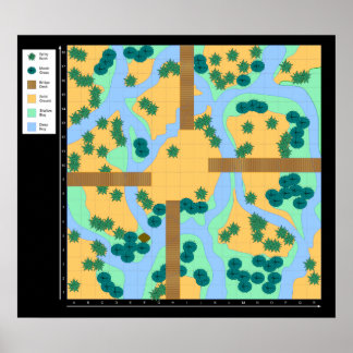 Bridges over Swampy Water - Battlemap Poster