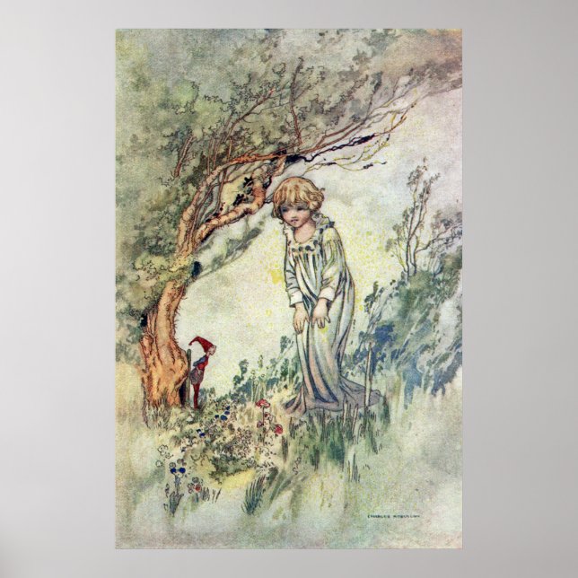 Bridget and Gnome by Charles Robinson Poster (Front)