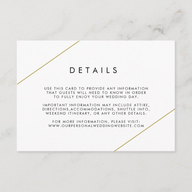 Bridget Geometric Modern Wedding Enclosure Card (Front)