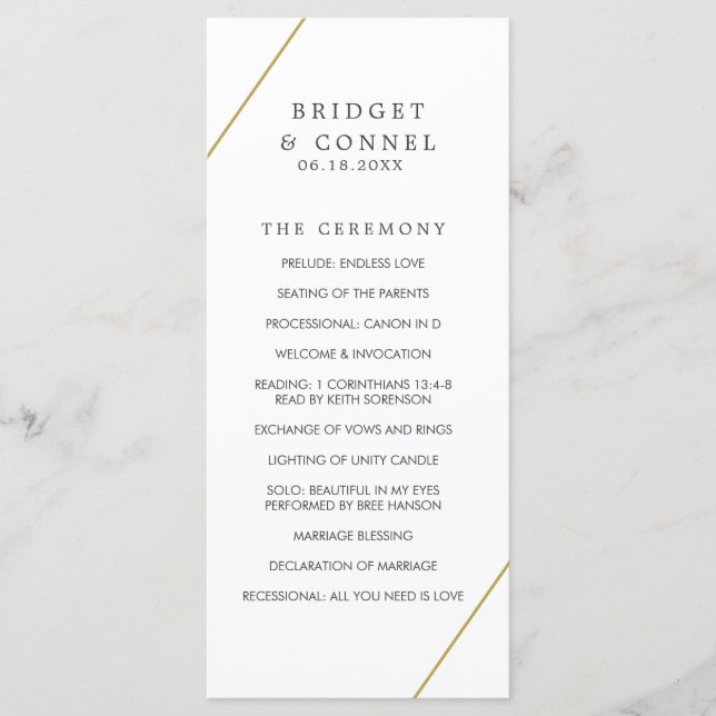 Bridget Geometric Modern Wedding Program (Front)