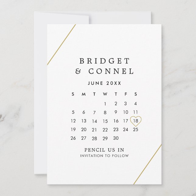 Bridget Geometric Modern Wedding Save The Date (Front)