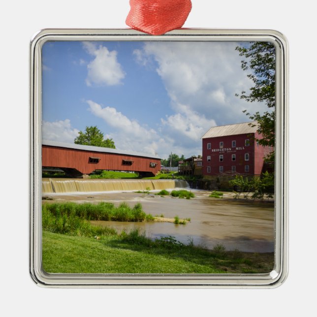 Bridgeton Bridge And Mill Metal Ornament (Front)