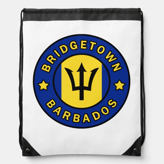Bridgetown Barbados Drawstring Bag (Front)