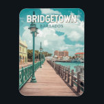 Bridgetown Barbados Illustration Travel Art Retro Magnet<br><div class="desc">Bridgetown retro vector travel design. Bridgetown,  the vibrant capital of Barbados,  is a UNESCO World Heritage Site known for its colonial architecture,  historic sites,  and lively waterfront.</div>