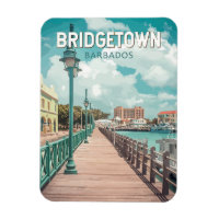 Bridgetown Barbados Illustration Travel Art Retro