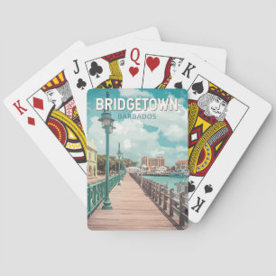 Bridgetown Barbados Illustration Travel Art Retro Poker Cards