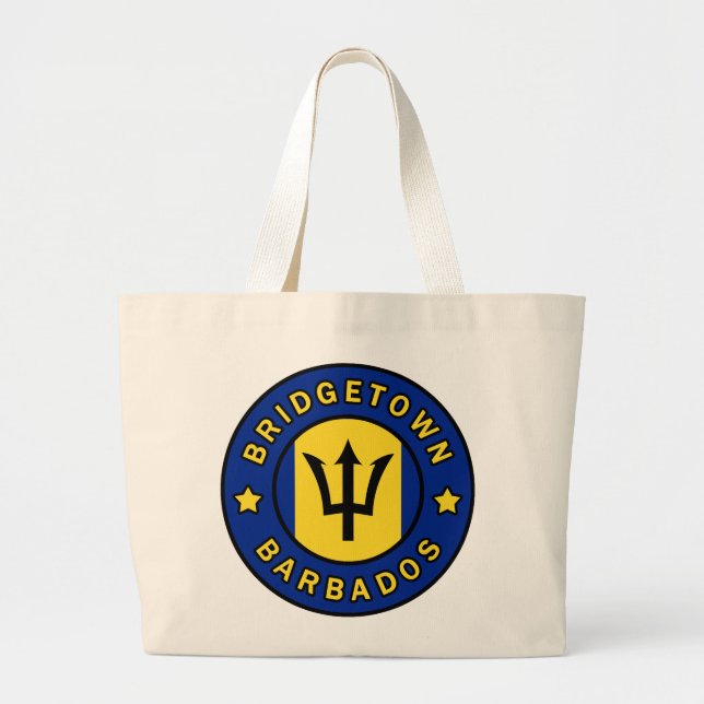 Bridgetown Barbados Large Tote Bag (Front)