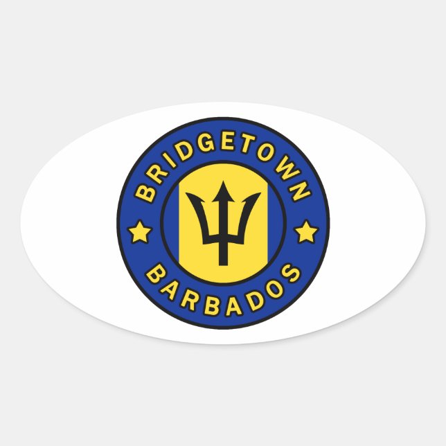 Bridgetown Barbados Oval Sticker (Front)