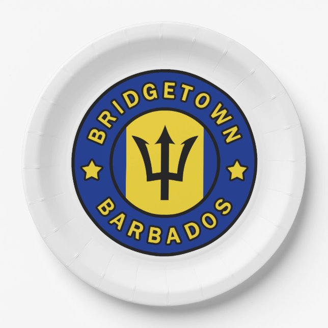 Bridgetown Barbados Paper Plates (Front)