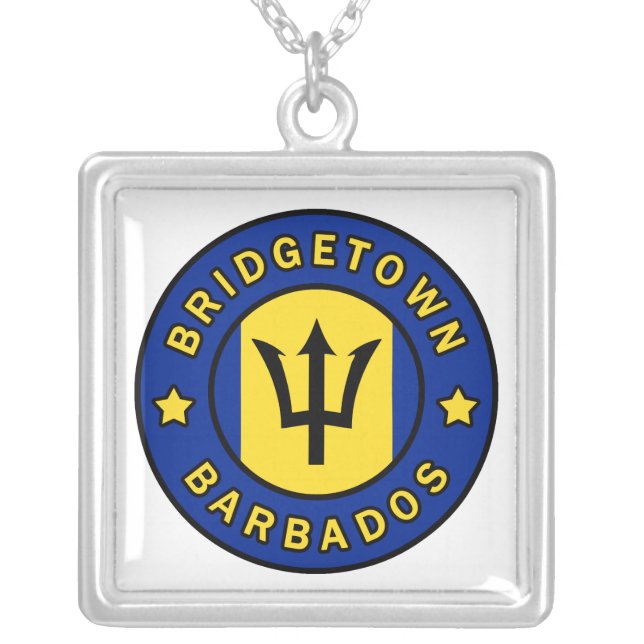 Bridgetown Barbados Silver Plated Necklace (Front)