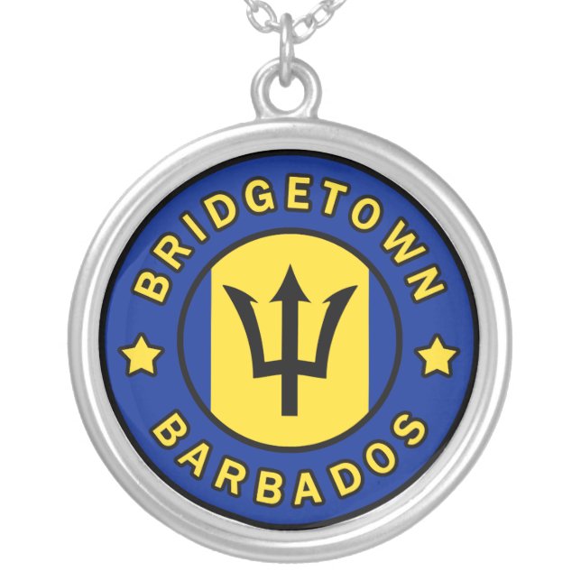 Bridgetown Barbados Silver Plated Necklace (Front)
