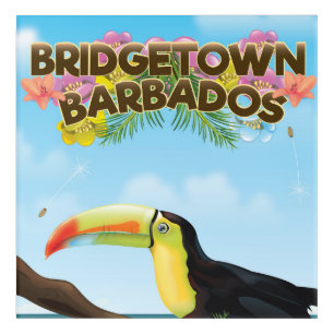 Bridgetown Barbados Toucan travel poster Acrylic Print