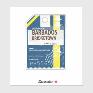 Bridgetown Barbados travel ticket Sticker