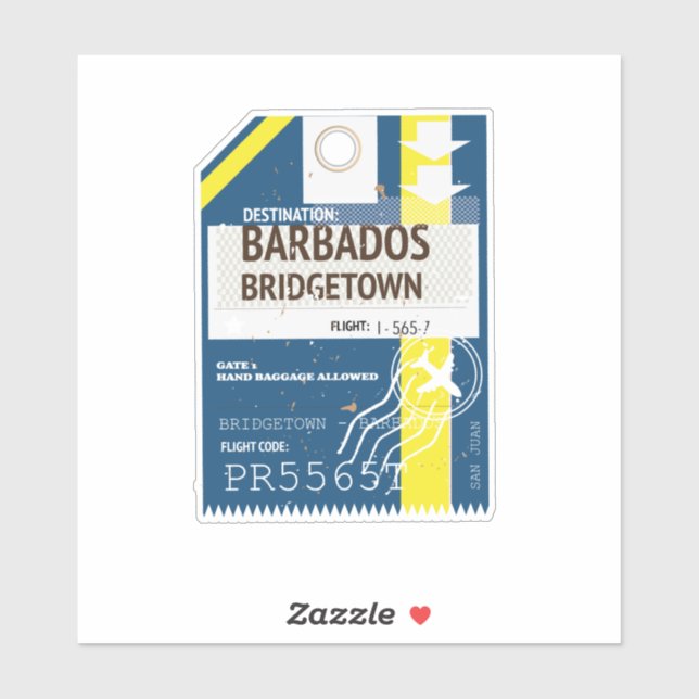 Bridgetown Barbados travel ticket Sticker (Sheet)