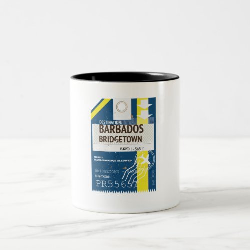 Bridgetown Barbados travel ticket Two_Tone Coffee Mug