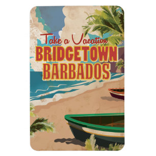 Bridgetown, Barbados Vintage Travel Poster Magnet