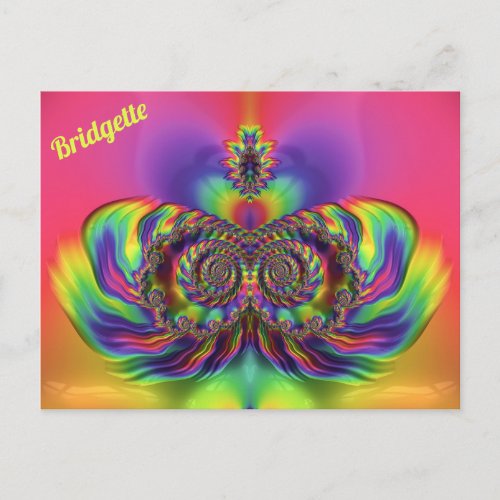 BRIDGETTE  3D Design Pattern  Multi Colours   Postcard