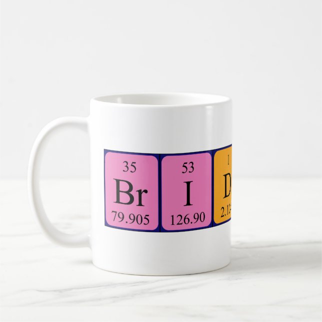 Bridgette periodic table name mug (Left)