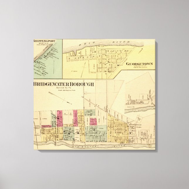 Bridgewater Borough with Shippingport Canvas Print (Front)