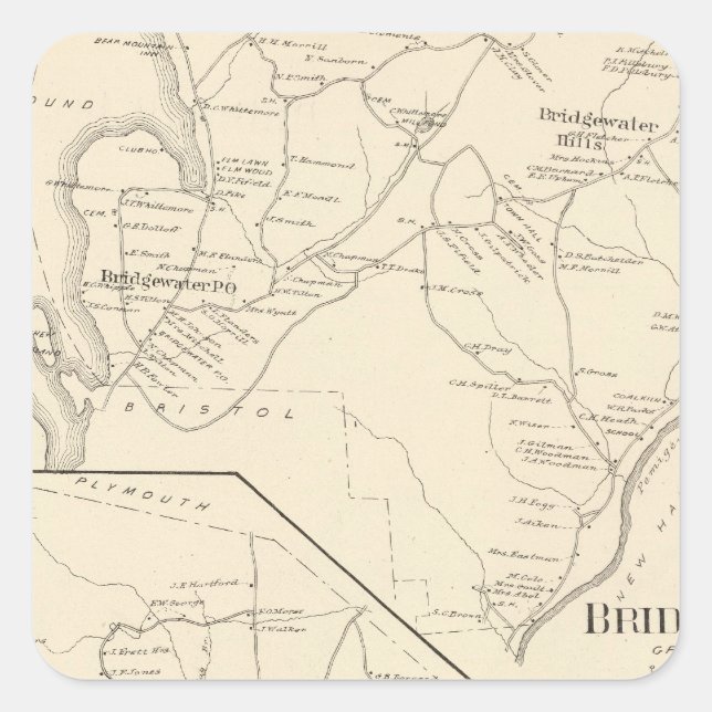 Bridgewater, Hebron Square Sticker (Front)