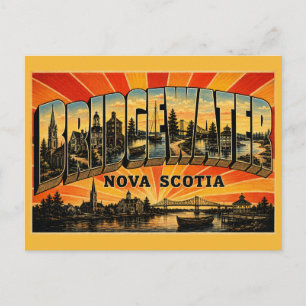 Bridgewater Nova Scotia River Port Postcard