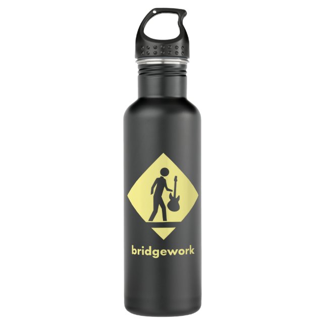 Bridgework “Musician Crossing” Stainless Steel Wat Water Bottle (Front)