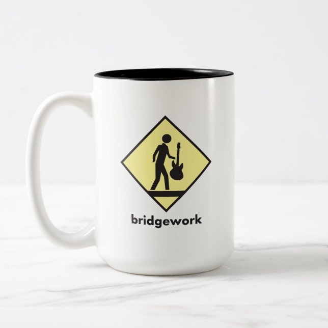 Bridgework “Musician Crossing” Two-Tone Coffee Mug (Left)