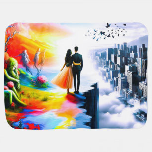 Bridging Worlds of Reality and Dreams Baby Blanket
