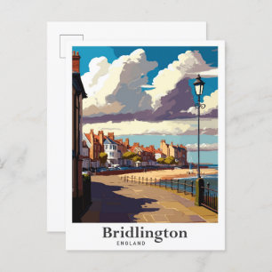 Bridlington England Vintage Travel Illustration Postcard